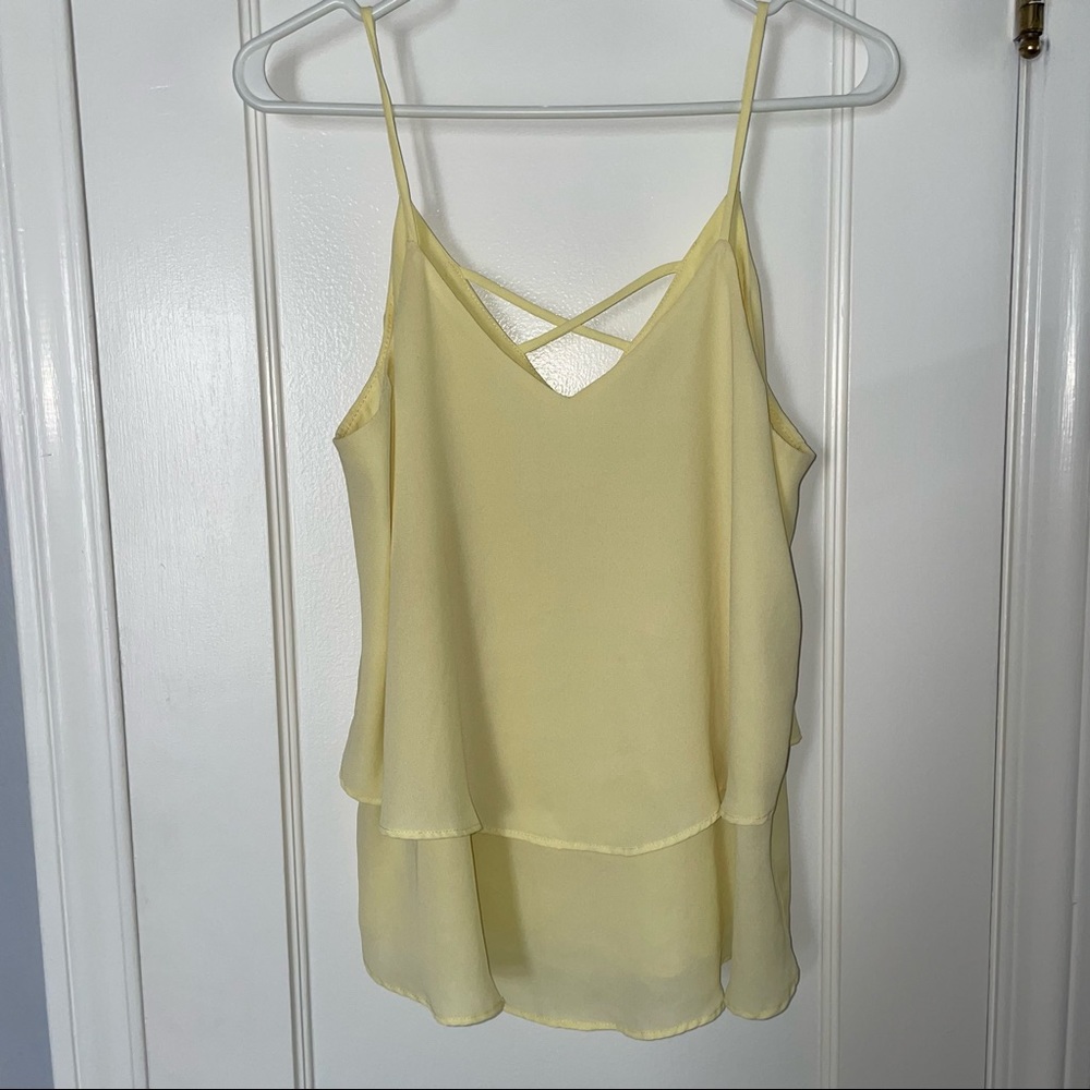 Annabella - Medium Flowy Yellow Tank Top